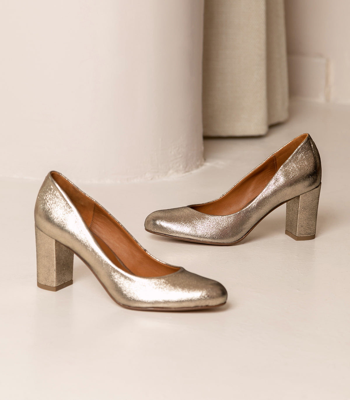 Décolleté Laurine - Pelle di Capra Metallizzata - Oro