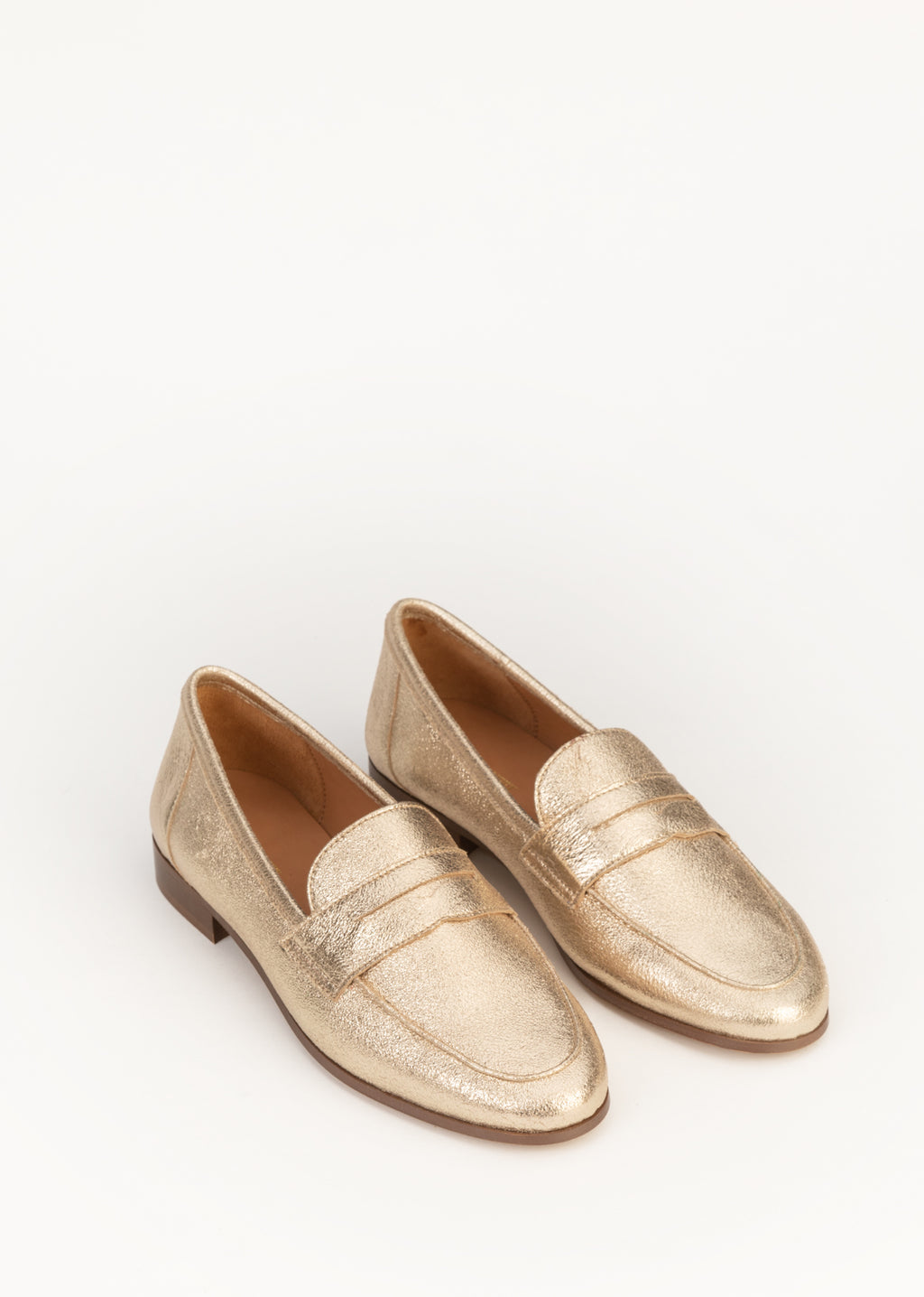 Mocassins Hanna - Cuir Pailleté - Doré