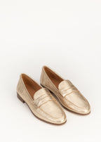 Mocassins Hanna - Cuir Pailleté - Doré