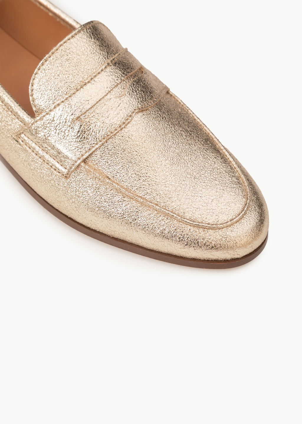 Mocassins Hanna - Cuir Pailleté - Doré