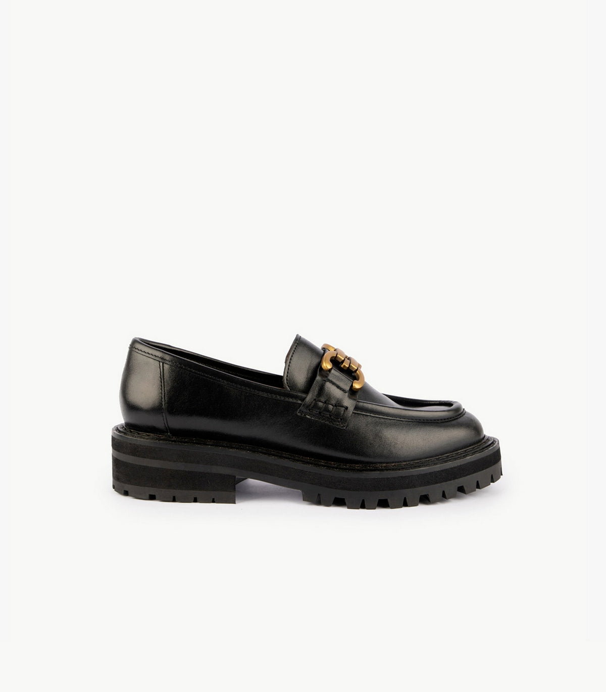 Mocasines Noemia - Piel lisa - Negro / Dorado