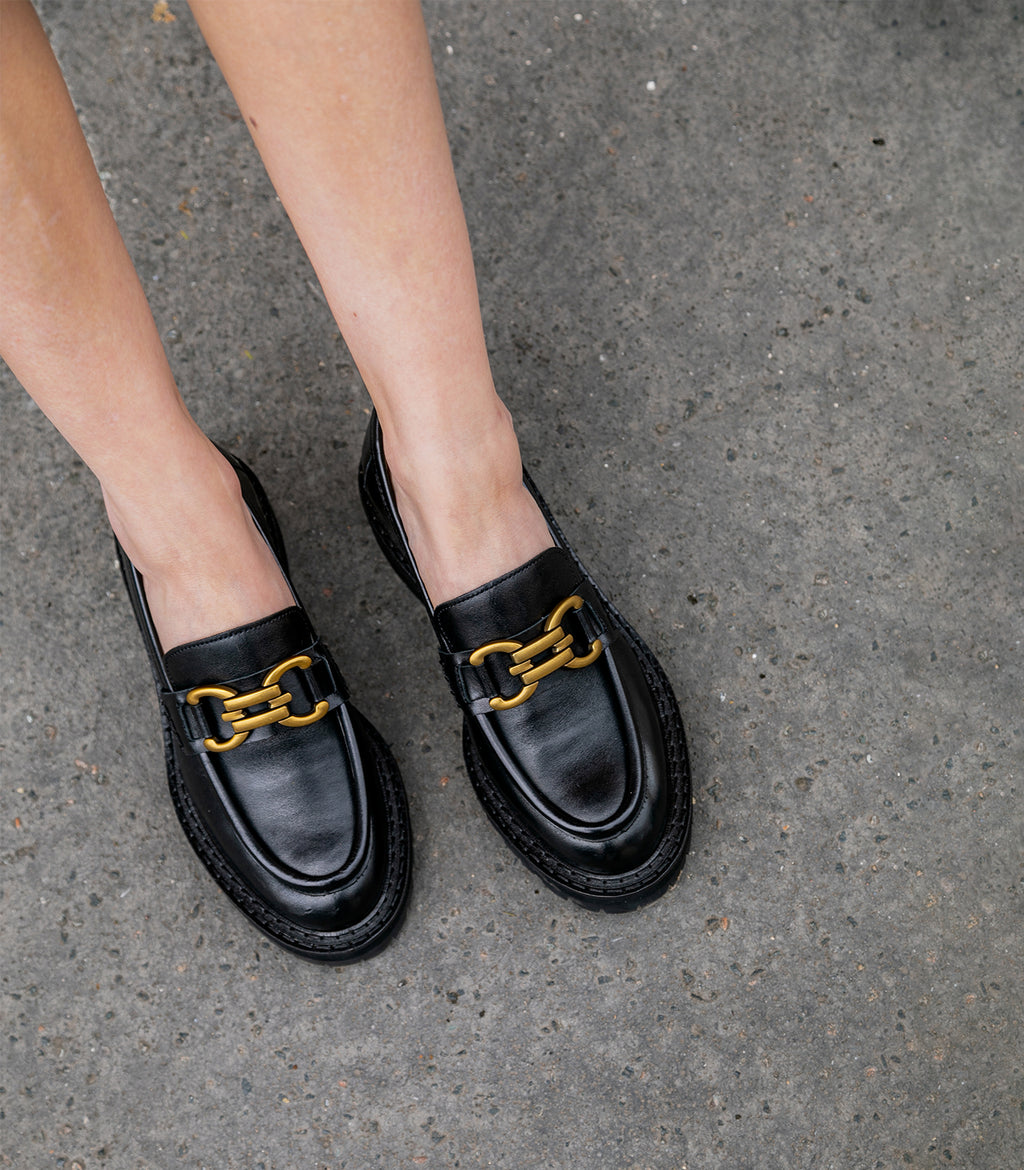 Mocassins Noémia - Cuir Glacé - Noir