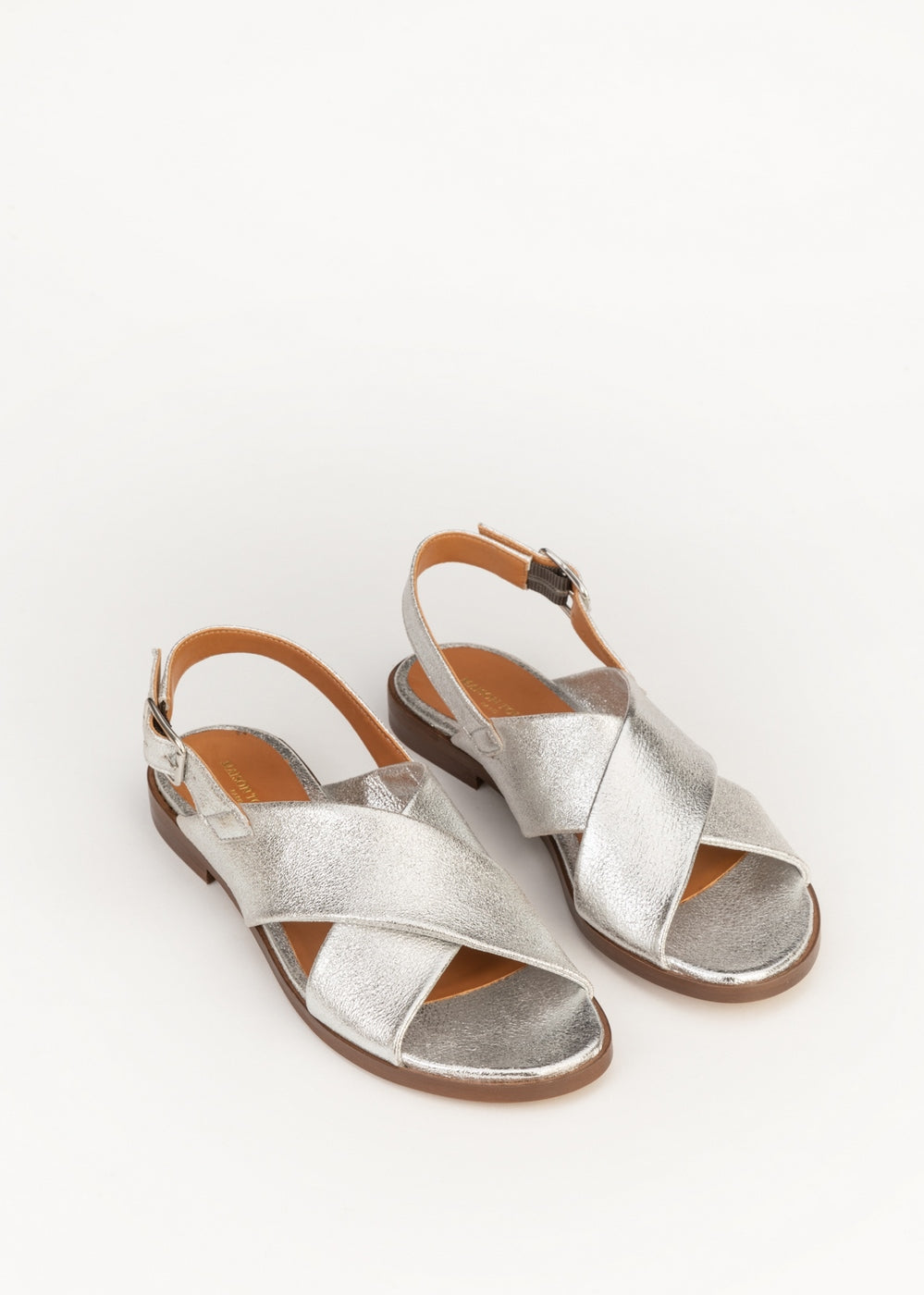 Sandales Axelle - Cuir Paillete - Argent