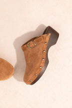Zoccoli Colette - Pelle scamosciata - Cognac