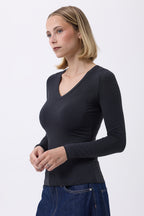 T Shirt V Neck Malibu - Noir - Femme