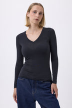 T Shirt V Neck Malibu - Noir - Femme