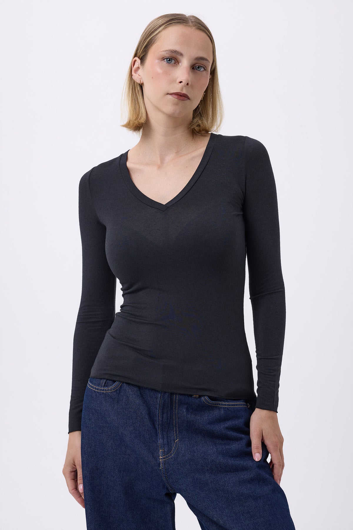 T Shirt V Neck Malibu - Noir - Femme