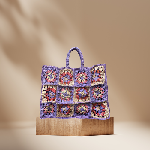 Maliha bag - Blue & Beige & Pink