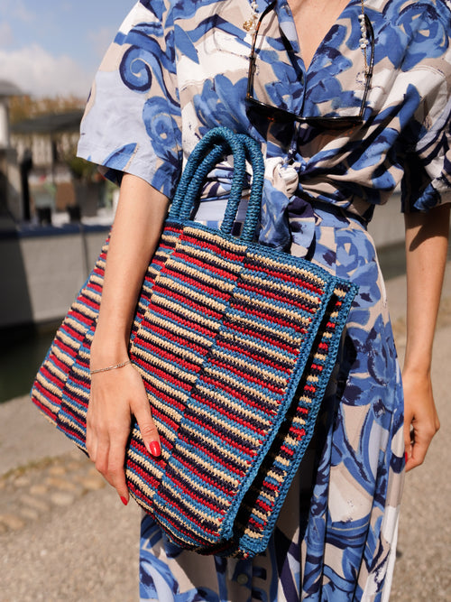 Malina Bag - Blue & Red & Beige & Purple