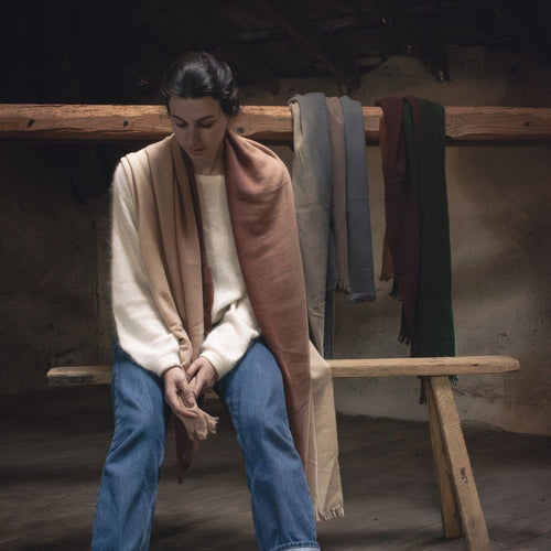 Écharpe Frangée Tie And Dye En Laine 65X200Cm