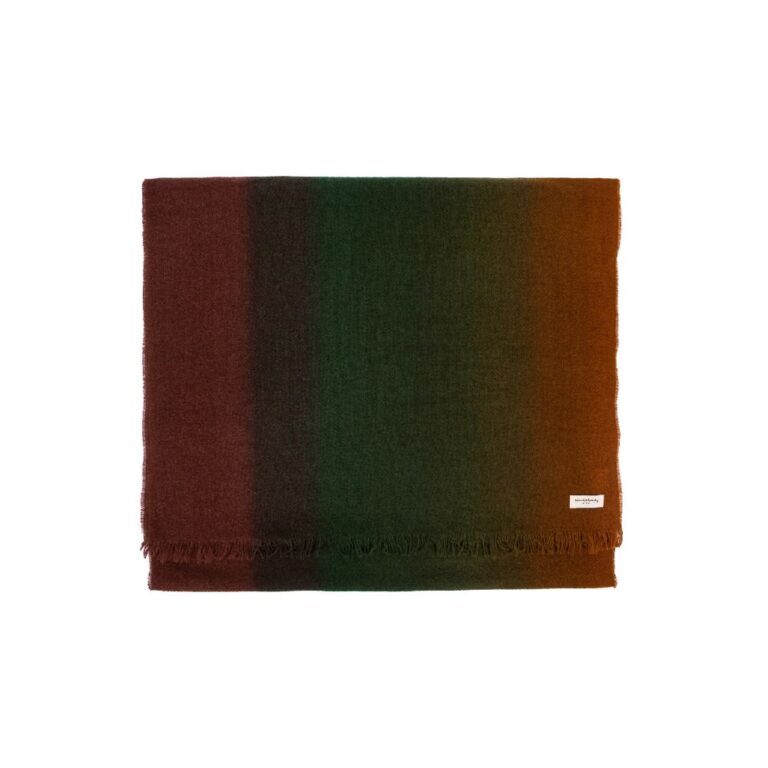 Bufanda con flecos tie and dye de lana 65x200 cm