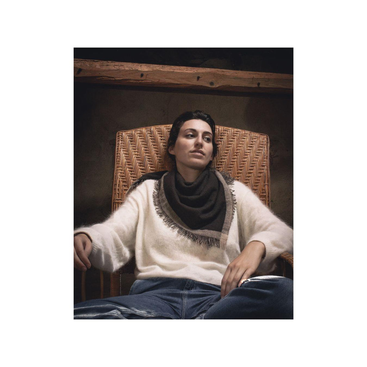 Cashmere Wool Square - Manollo - Brown