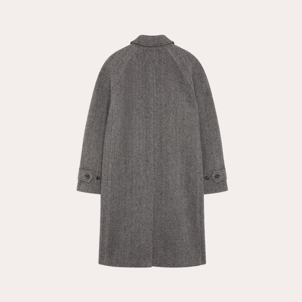 Manteau Balmacaan En Laine Vierge Gris