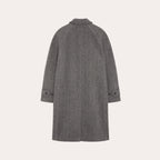 Manteau Balmacaan En Laine Vierge Gris