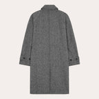 Manteau Balmacaan En Laine Nattée Grise
