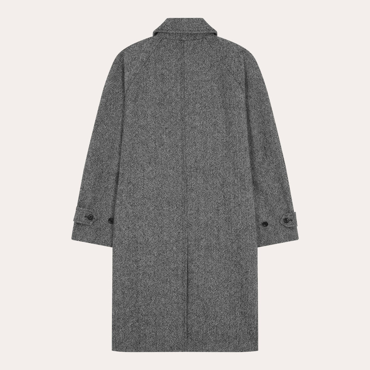 Manteau Balmacaan En Laine Nattée Grise