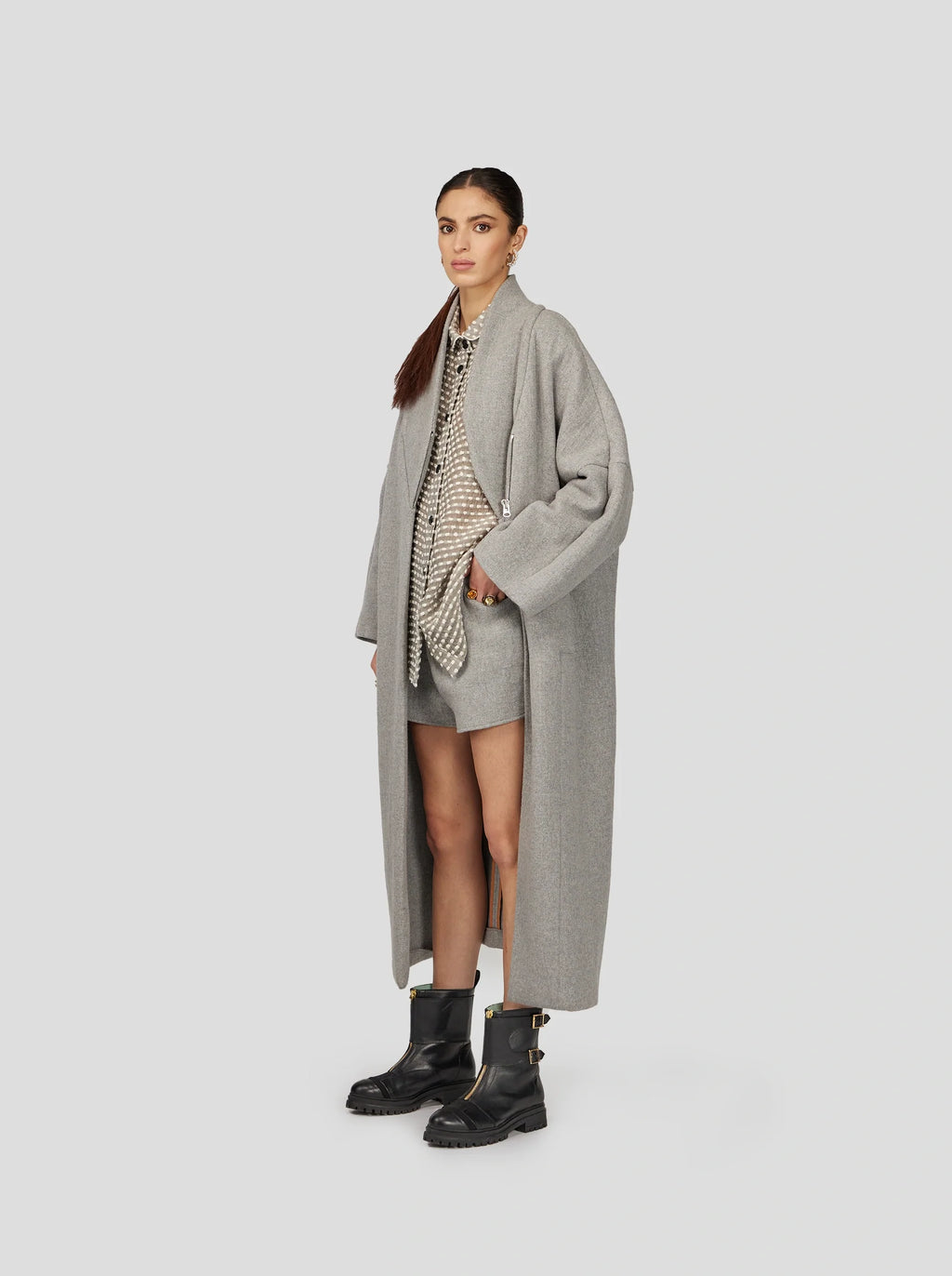 Manteau Eren In Lead Woolen Cashmere