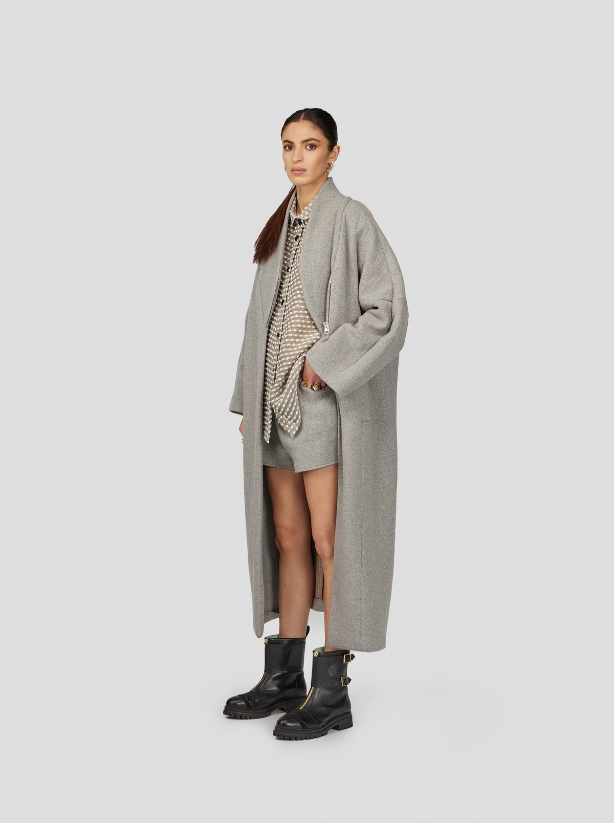 Manteau Eren In Lead Woolen Cashmere