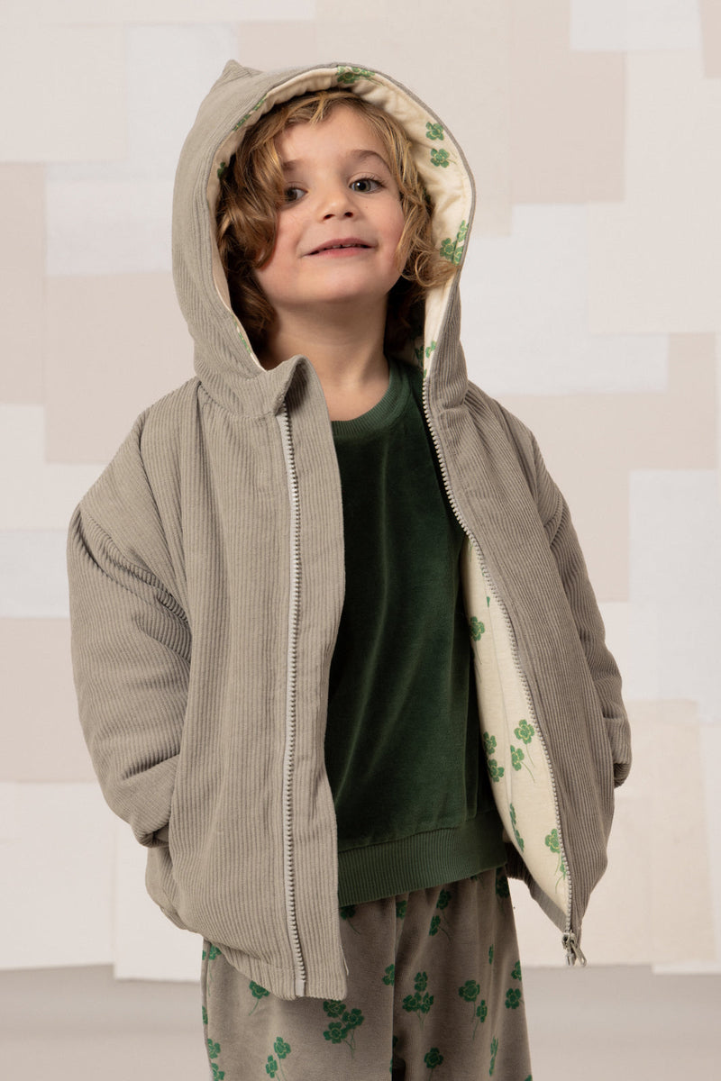 Manteau Frio Corderoy Gris Trèfles