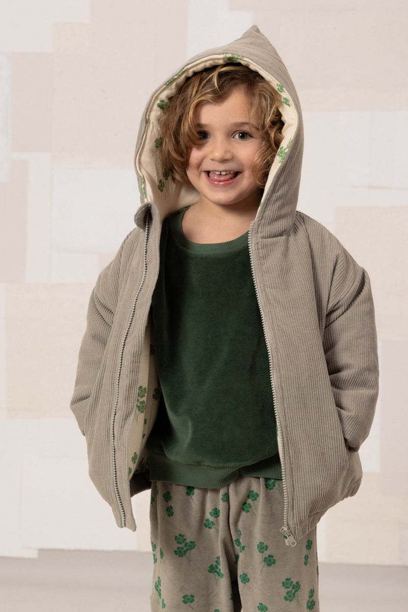 Manteau Frio Corderoy Gris Trèfles