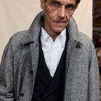 Manteau Balmacaan En Laine Nattée Grise