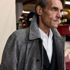 Manteau Balmacaan En Laine Nattée Grise