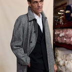 Manteau Balmacaan En Laine Nattée Grise