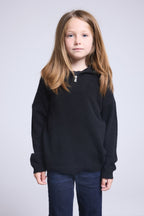 Pull Col Montant Zippe Marchy - Noir - Enfant