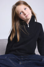 Pull Col Montant Zippe Marchy - Noir - Enfant