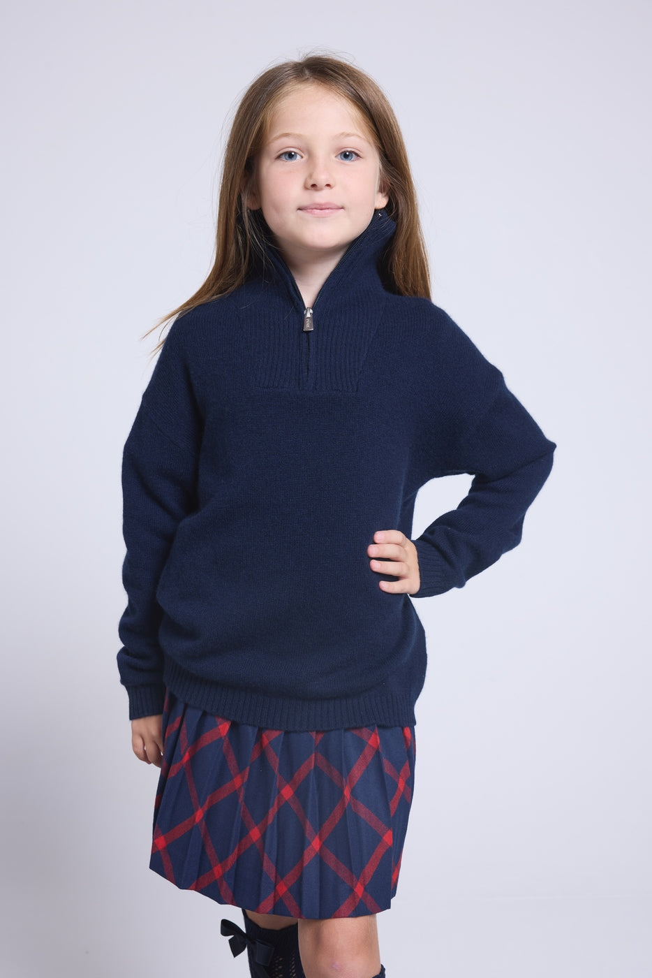 Jersey de cuello alto con cremallera Marchy - Azul marino - Niño