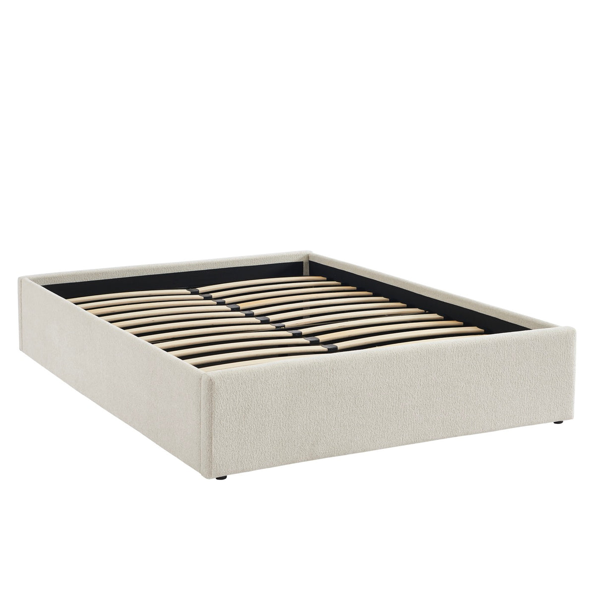 Marcy - Letto contenitore - Tessuto ciniglia beige