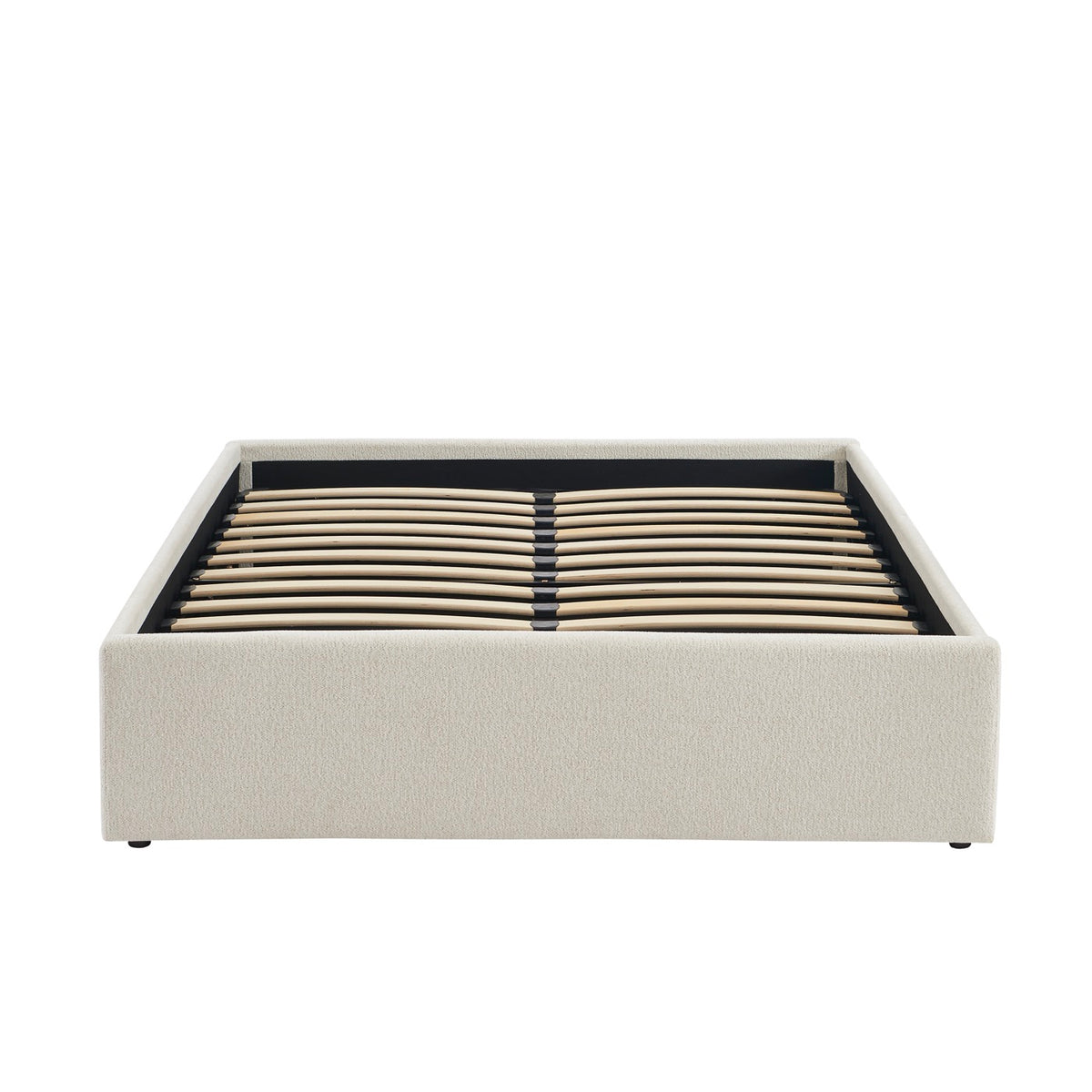 Marcy - Letto contenitore - Tessuto ciniglia beige