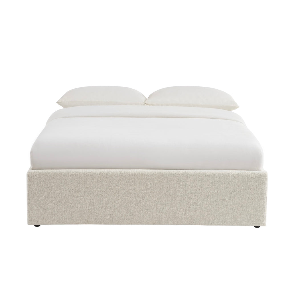 Marcy - Letto contenitore - Tessuto ciniglia beige