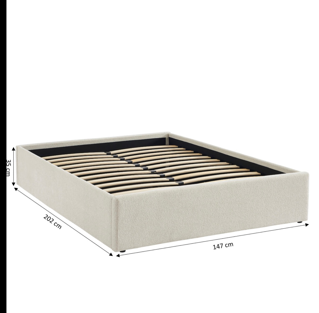 Marcy - Letto contenitore - Tessuto ciniglia beige