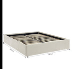 Marcy - Letto contenitore - Tessuto ciniglia beige