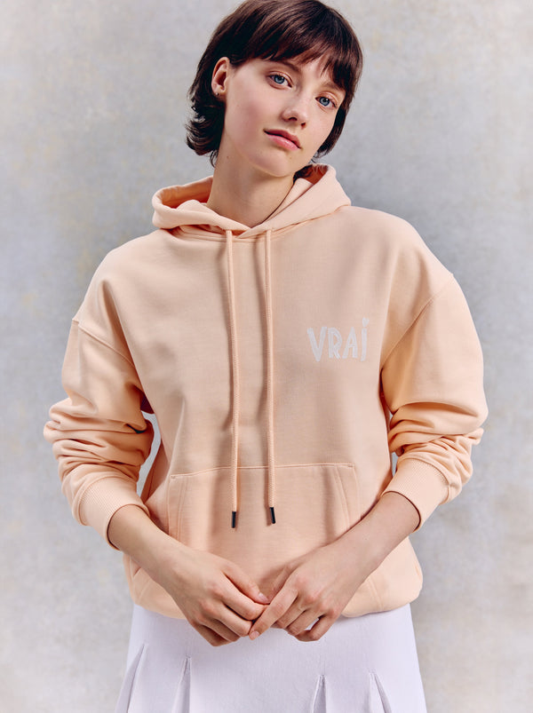 Sweat Capuche Unisexe Fresque Abricot
