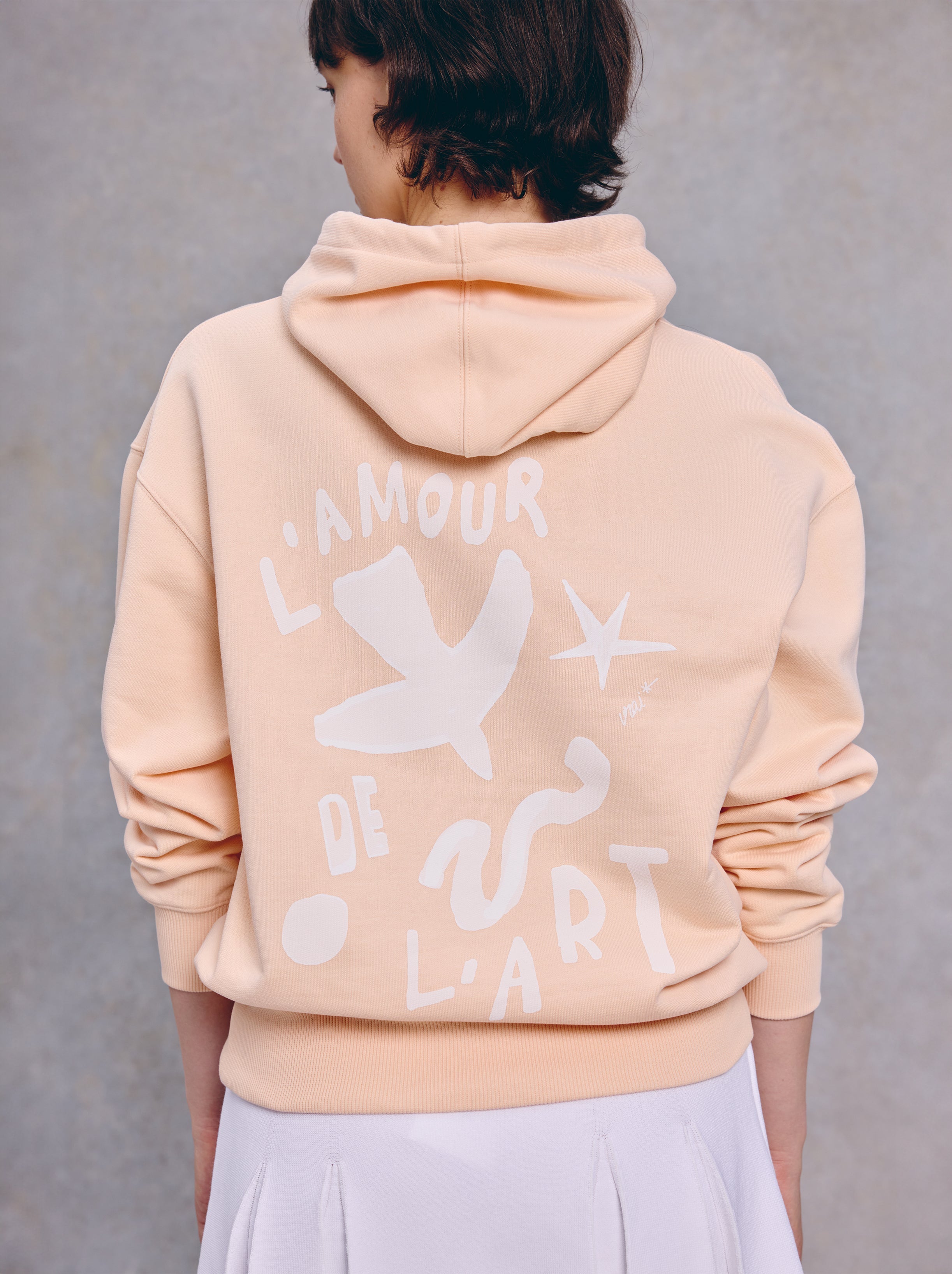 Sweat Capuche Unisexe Fresque Abricot