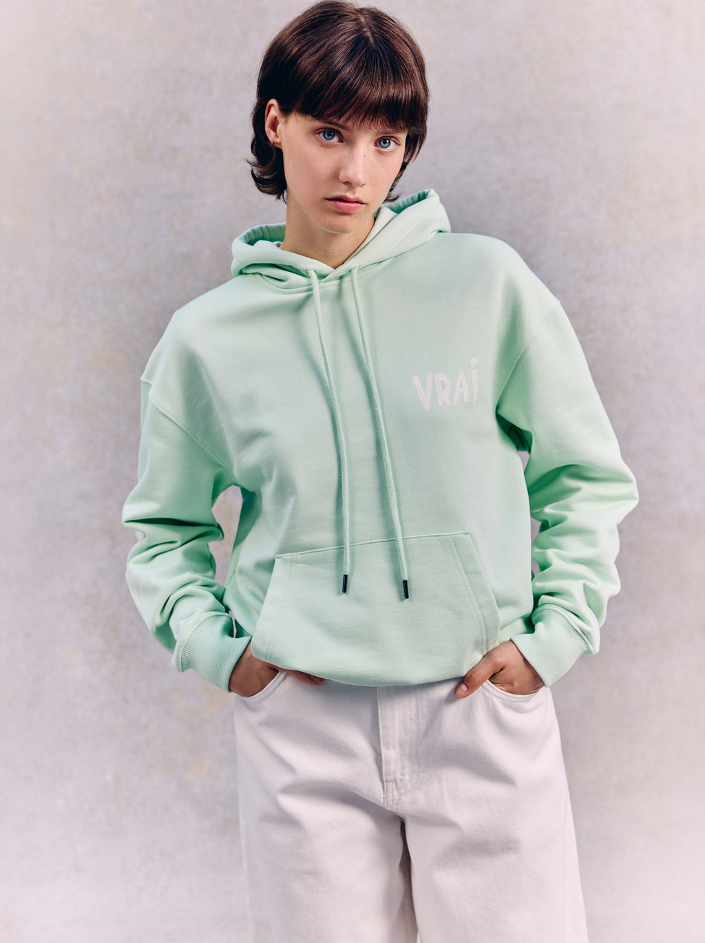 Sweat Capuche Unisexe Fresque Vert D'Eau