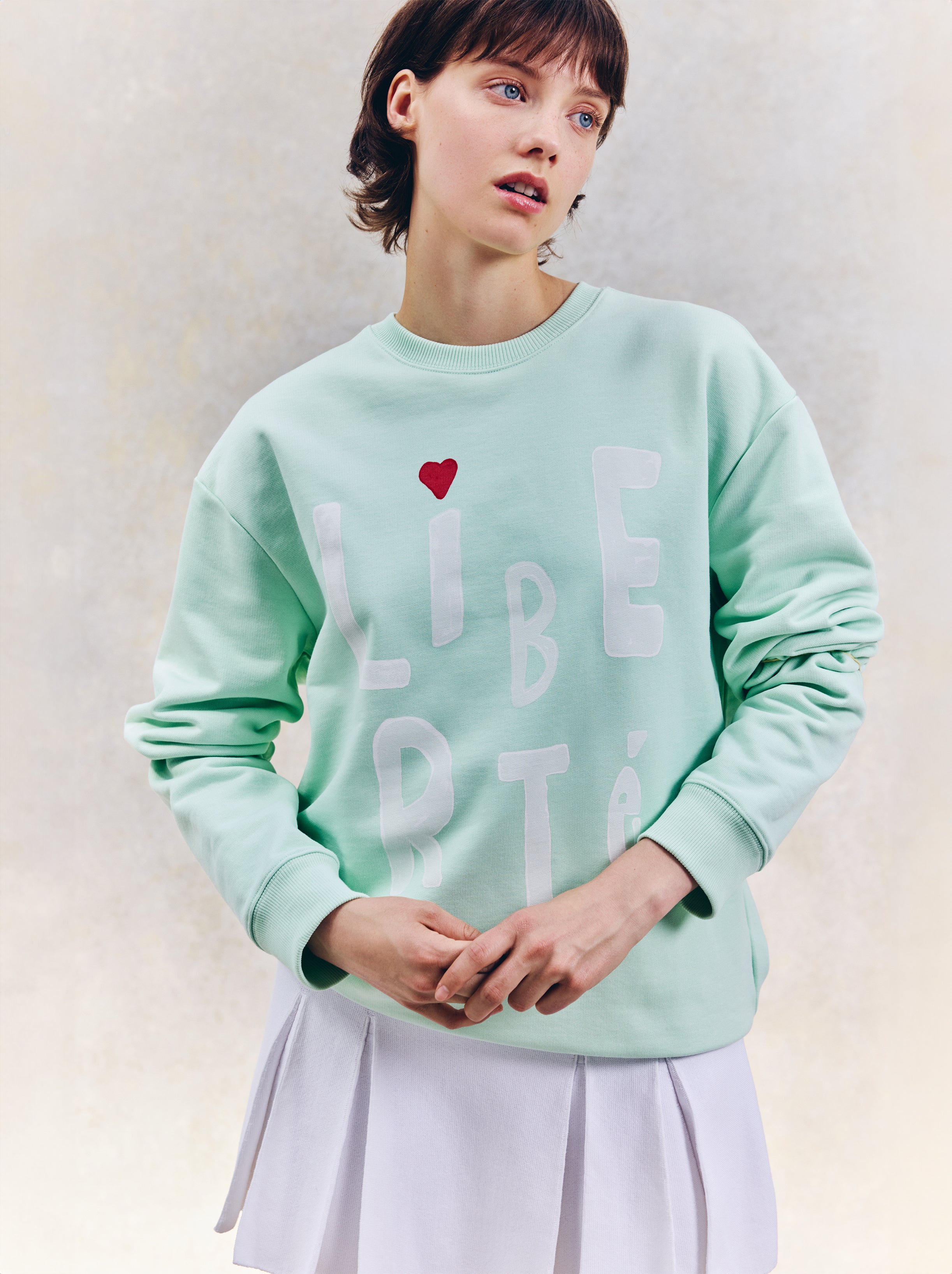 Sweat Unisexe Coup De Pinceau Vert D'Eau
