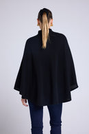 Poncho Boutons Dorés Margot - Noir