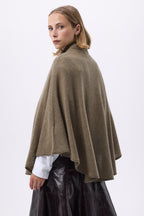 Poncho Boutons Dores Margot - Vert Khaki - Femme