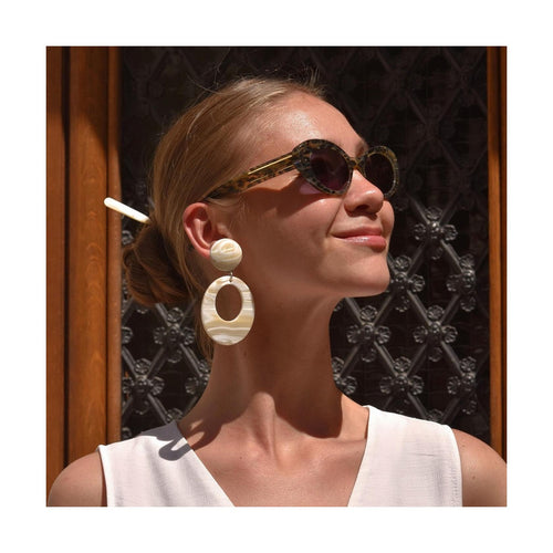 Boucles D'Oreilles Maria - Blanc Nacré