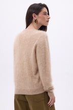 Marianne V-Neck Cardigan – Brushed Cashmere - Cream Beige - Women