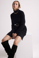 Robe Col Roule Marie - Noir