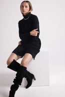 Robe Col Roule Marie - Noir