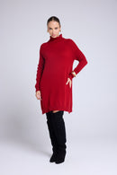 Robe Col Roule Marie - Rouge Bordeau
