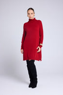 Robe Col Roule Marie - Rouge Bordeau