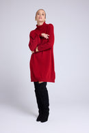 Robe Col Roule Marie - Rouge Bordeau