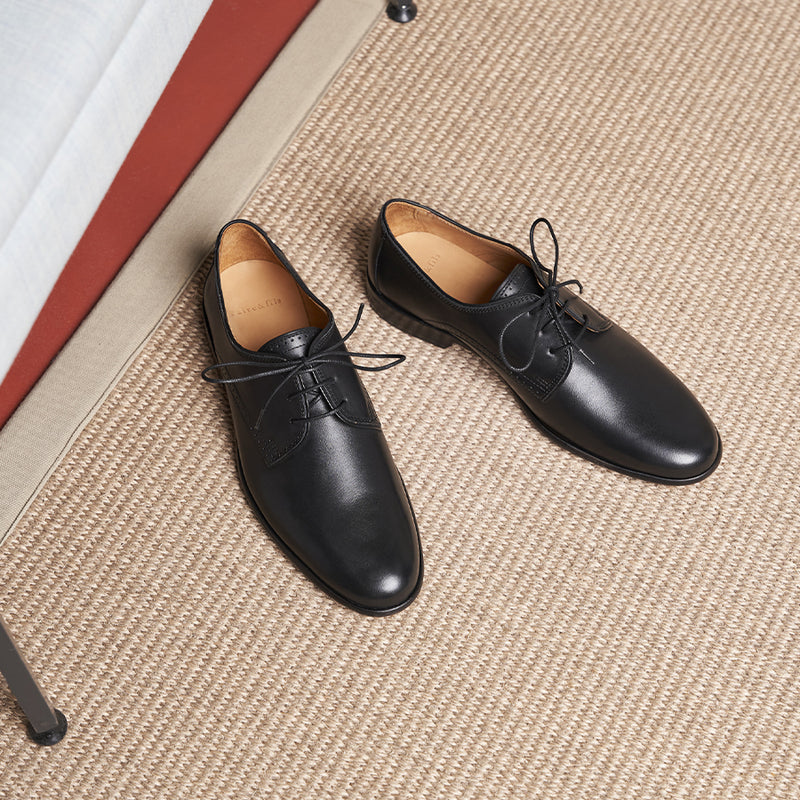 Derbies Le Jeune Marié Cuir Noir