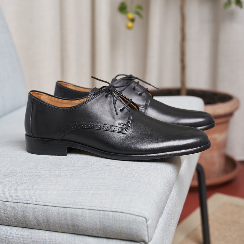 Derbies Le Jeune Marié Cuir Noir